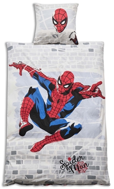 Spiderman sengetøj blødt og lækkert 100% bomuldsflonel - 140x200cm 2 i 1 design sengesæt